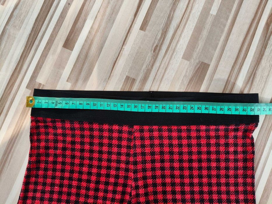 Legginsy damskie w kratkę, czerwone, Tezenis, S