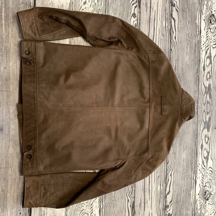 Мужская кожаная куртка John Rocha Brown Leather Cafe Racer Jacket