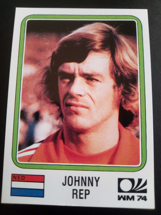 Cromo Panini World Cup Story de Johnny Rep no Mundial 74 na Alemanha