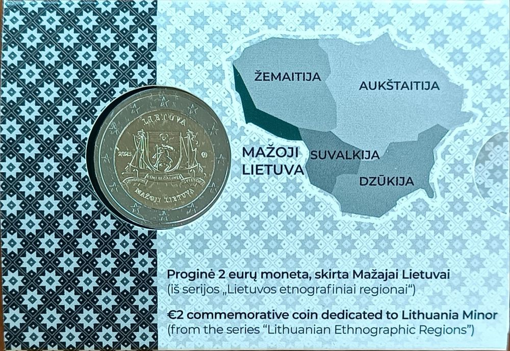 Lituânia 2025 - COINCARD 2€ Comª alusiva Mazoji Lituânia Menor