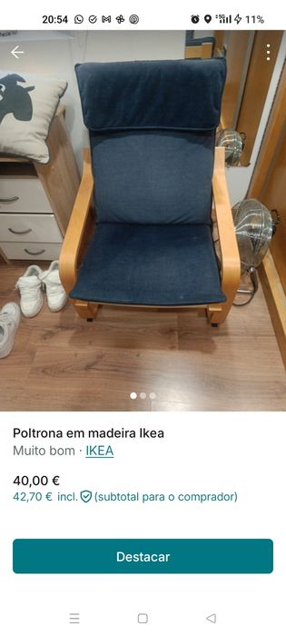 Poltrona em madeira Ikea