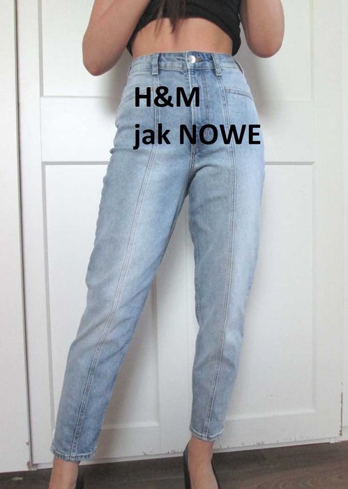 H&M divided spodnie dżinsy jeansy wysoki stan 36 s