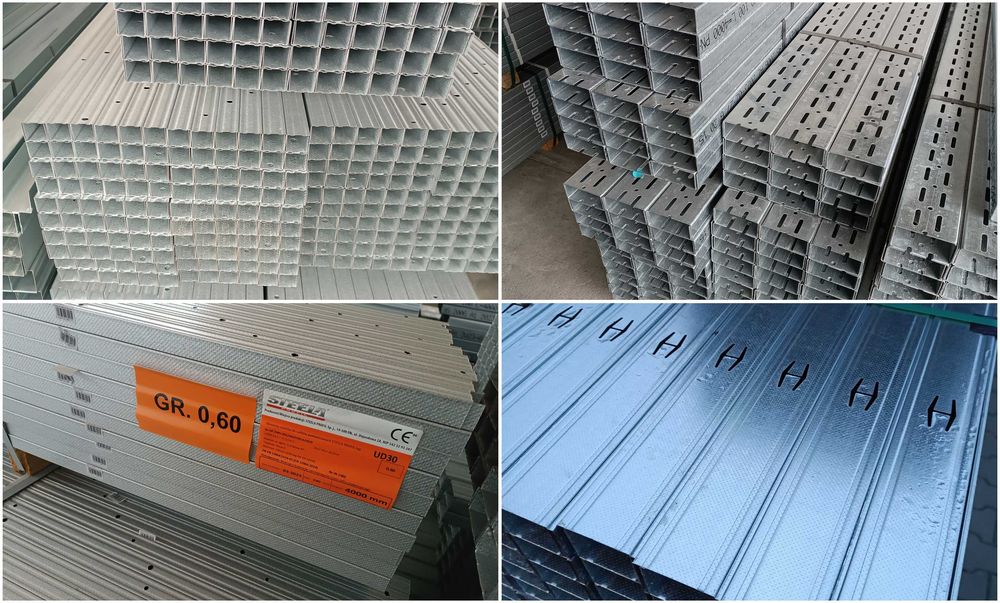 Profile sufitowe CD60 0.6mm profil UD30 UD27 UD28 3m i 4m 0.5mm stelaże profile ścienne CW UW ościeżnicowe profile UA50 UA75 UA100 TANIO! Dostawa!!