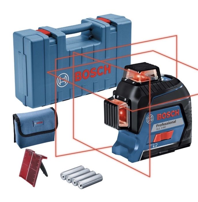 Laser liniowy 3 wiązki , 3x360 stopni BOSCH GLL 3-80 0601063S00