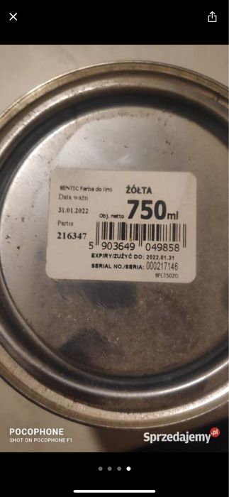 Farba do linii 750 ml żółta SENTIC