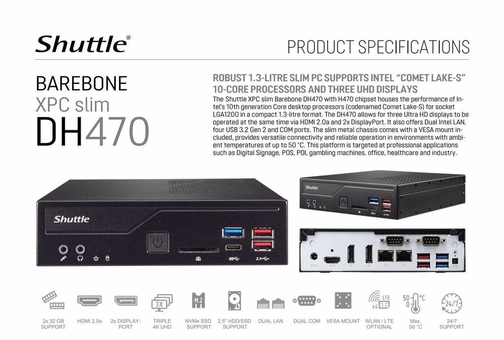 Computador Shuttle DH470 Intel Core i7 8gb RAM - 500gb Memória interna64751016845825121