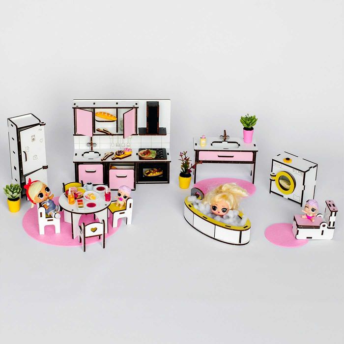 Лялькові меблі Лол Lol Кухня Ванна для ляльок будинок мебель для кукол