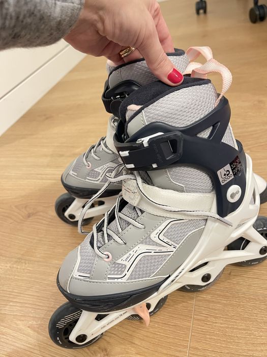 Patins em linha, saco, capacete e proteções Oxelo
