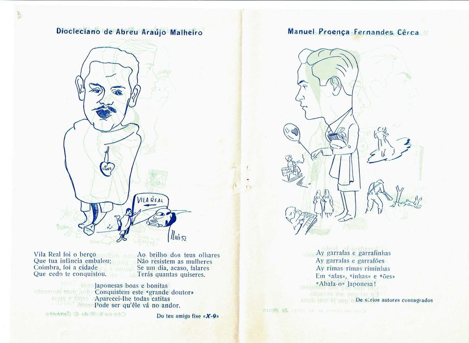 Libreto da Queima das Fitas Coimbra maio 1952 -