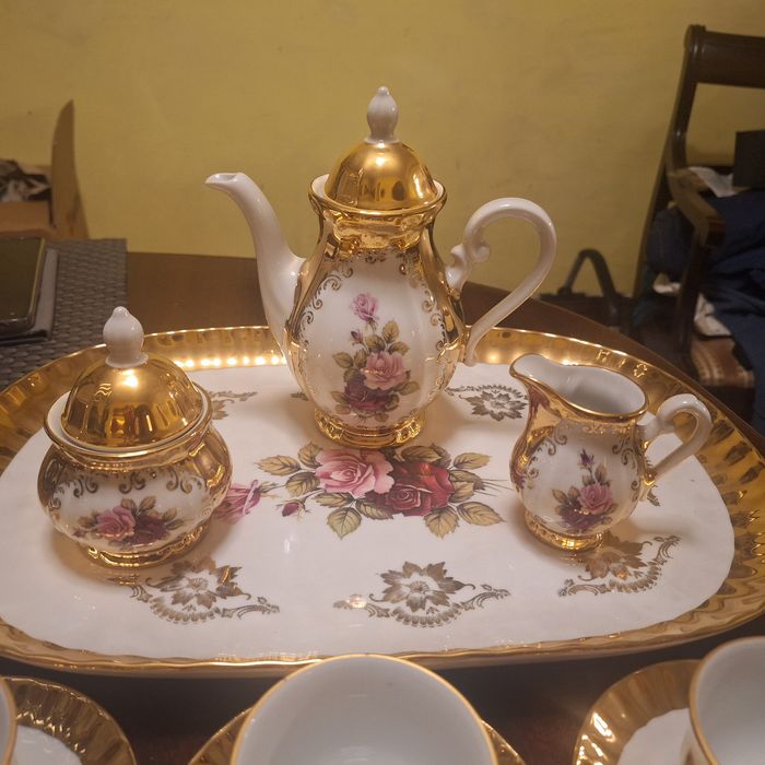 Serwis kawowy Bavaria 24 karat gold