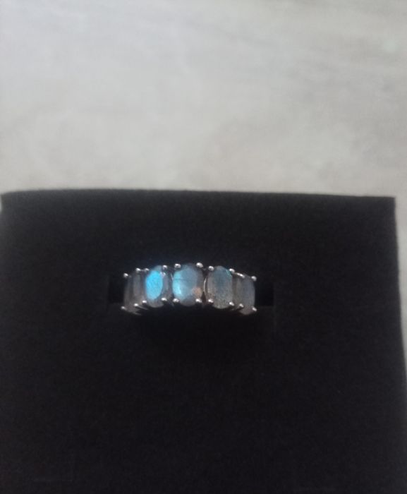 Anel de prata de lei, 925, com gema semipreciosa