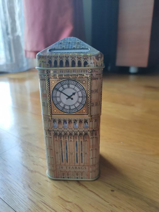 Lata metal "Big Ben" Londres p/servir 20 saquetas chá