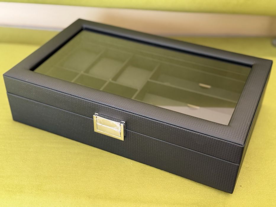 Скринька органайзер, шкіряна, для годинників та окулярів