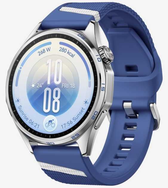 Smartwatch HUAWEI WATCH GT 7 46 mm Active Niebieski + oryginalny dodatkowy pasek czarny + HUAWEI FreeBuds SE 3 czarne, nowe, oryginalne, gwarancja