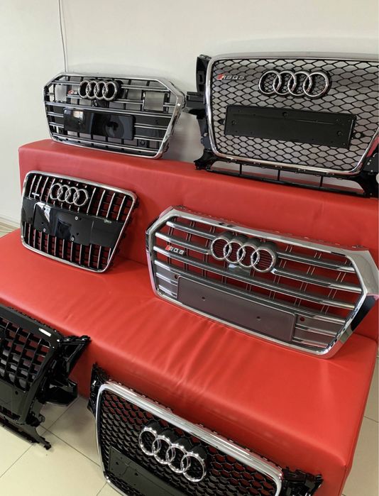 Решетка радиатора Audi Ауди А1 A3 A4 A5 Q3 Q5 Q7 Q8 A6 A7 A8 TT S RS