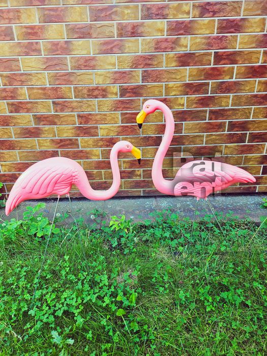 Flamingi 2 sztuki dekoracje figurki ozdoba różowe na działkę ogród