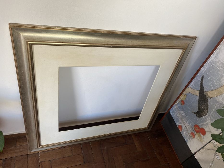 Moldura de madeira prata / ouro