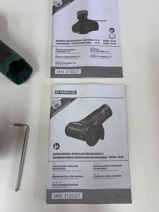 Rebarbadora Compacta Parkside 12V com Bateria, Carregador e Mala