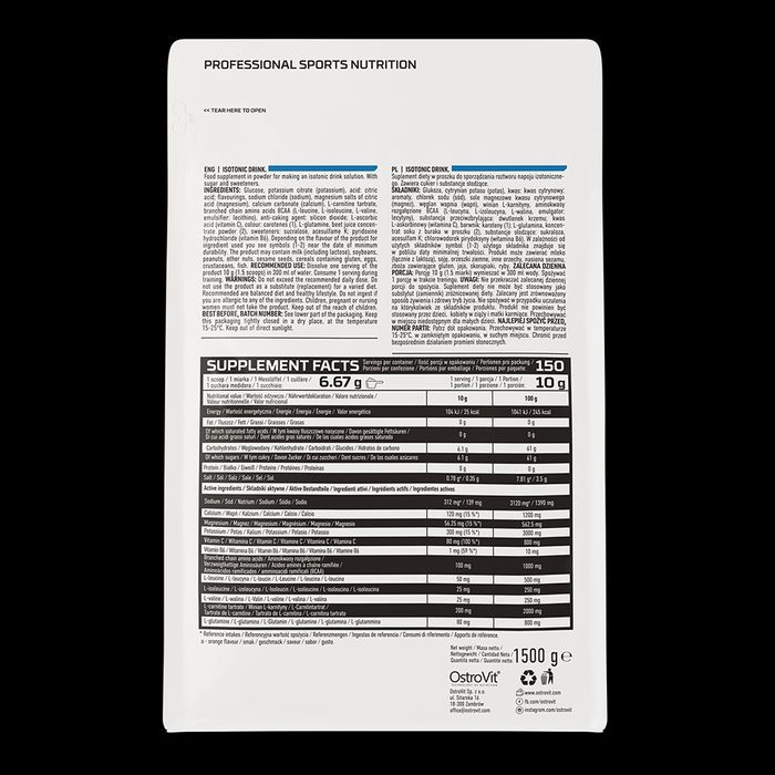 Isotónico Ostrovit pera 1,5kg