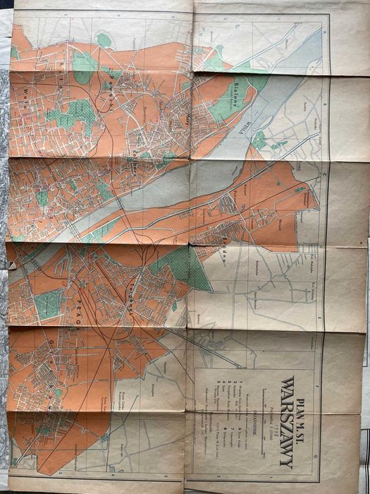 Mapa Warszawy 1948-niekompletna + spis ulic 1955