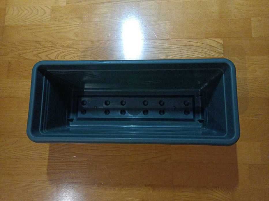 Doniczki prostokątne jasny brąz/ciemna zieleń