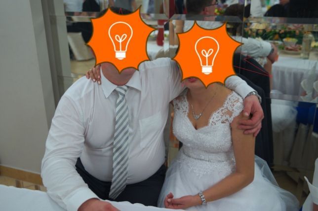 suknia ślubna błyszczący tiul nowa roz 38