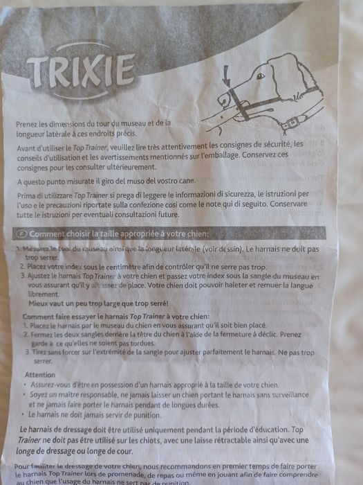 Açaime de Treino Trixie Novo Tamanho S