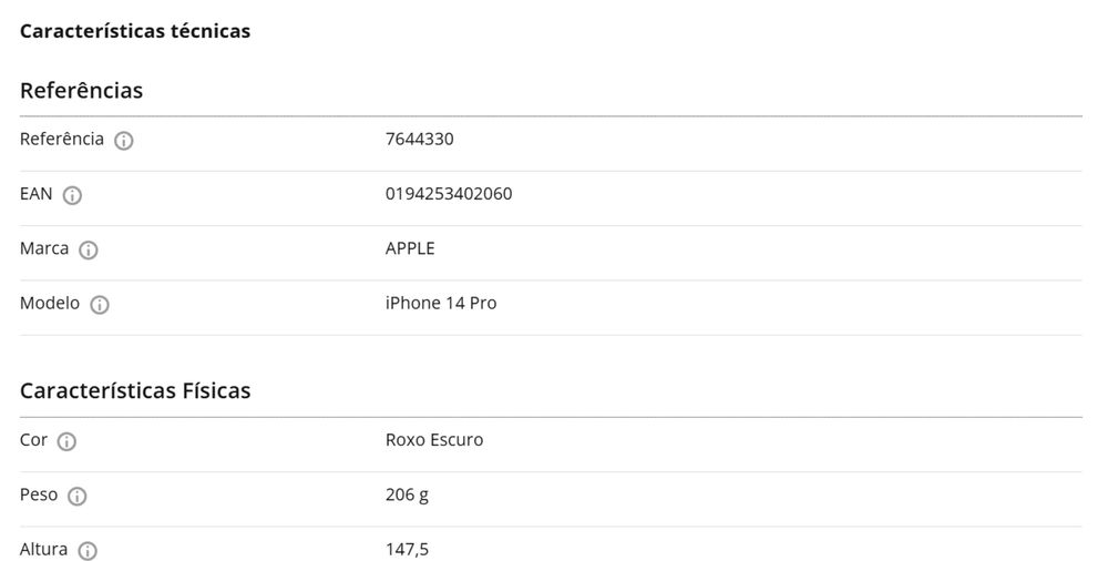 iPhone 14 Pro APPLE (6.1'' - 128 GB - Roxo Escuro)