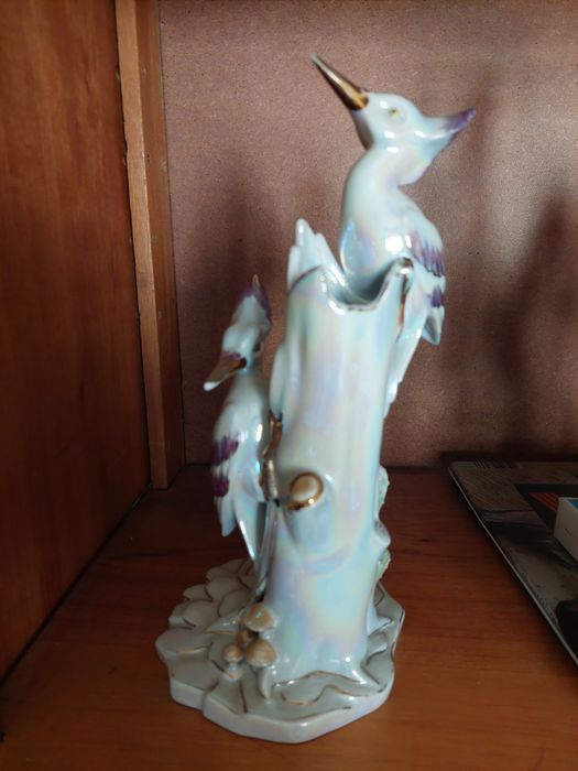 Escultura porcelana pássaros