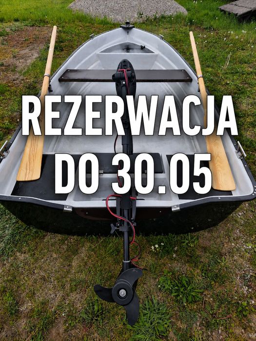 Łódz wędkarska  Lobster 380 + Silnik HASWING 55 lbs + AGM 100 Ah + Nowe wiosła