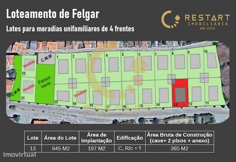18 Lotes  Para construção de moradias individuais e unifamilares com c