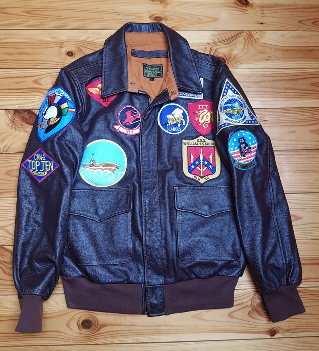 Męska kurtka pilotka A2 TOP GUN rozmiar L skóra naturalna