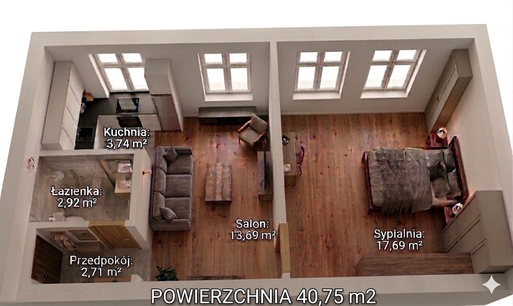 OKAZJA 41 m2 PARTER, 2 pokoje do remontu i parking
