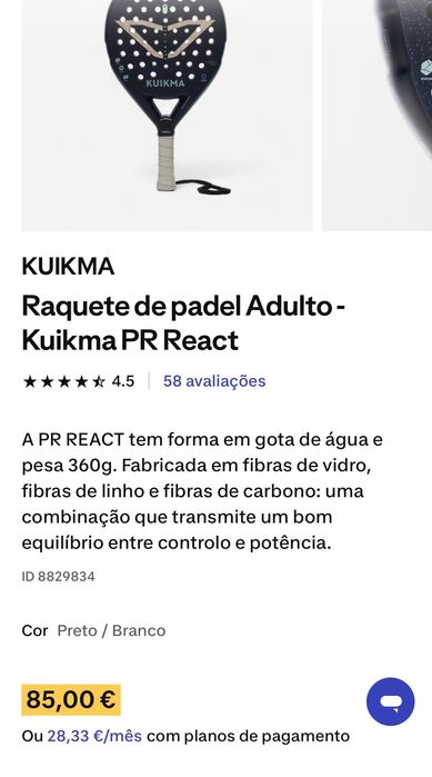 Raquete Kuikma React PR