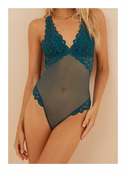 Damskie Body Koronkowe WOMEN'SECRET BODYLETTE Autumn Zielony XL
