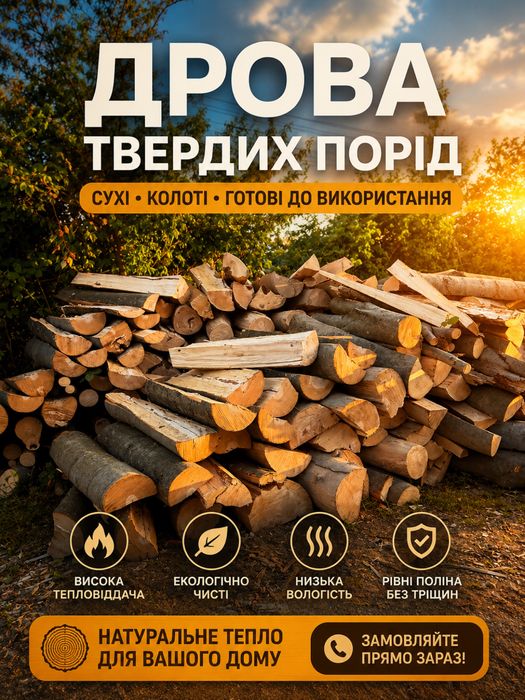 Продам Дрова метрові з безкоштовною ДОСТАВКОЮ