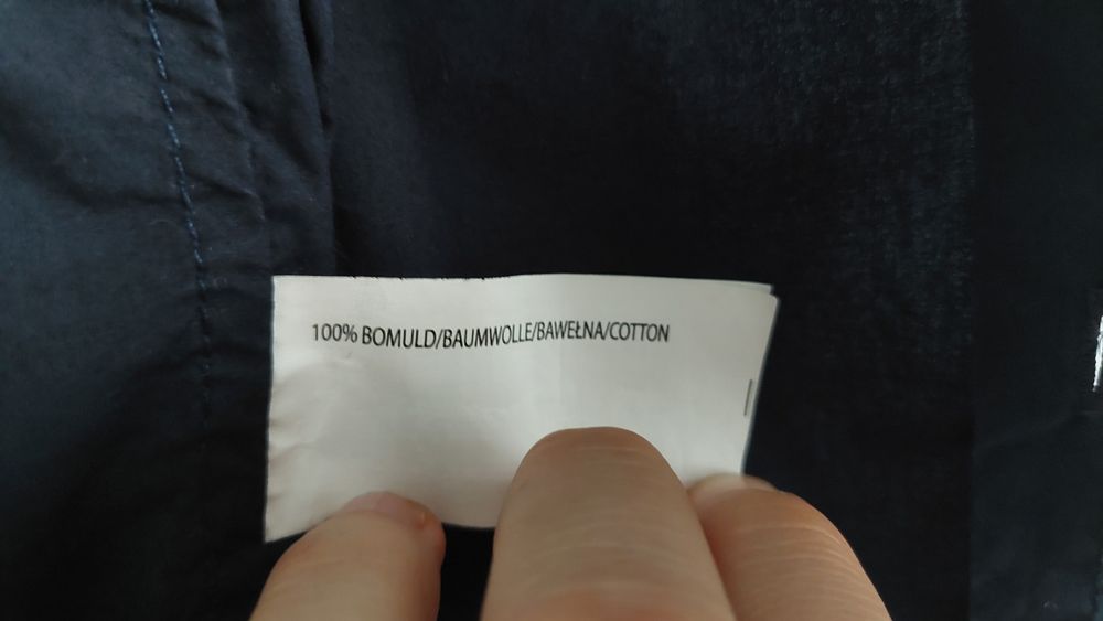 Koszula casual męska granatowa z krótkim rękawem