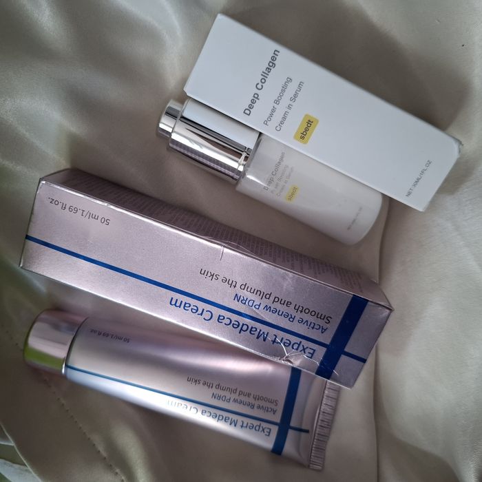 Zestaw krem Expert Madeca Cream i deep collagen  cream in serum krem-serum płynne jak mleczko