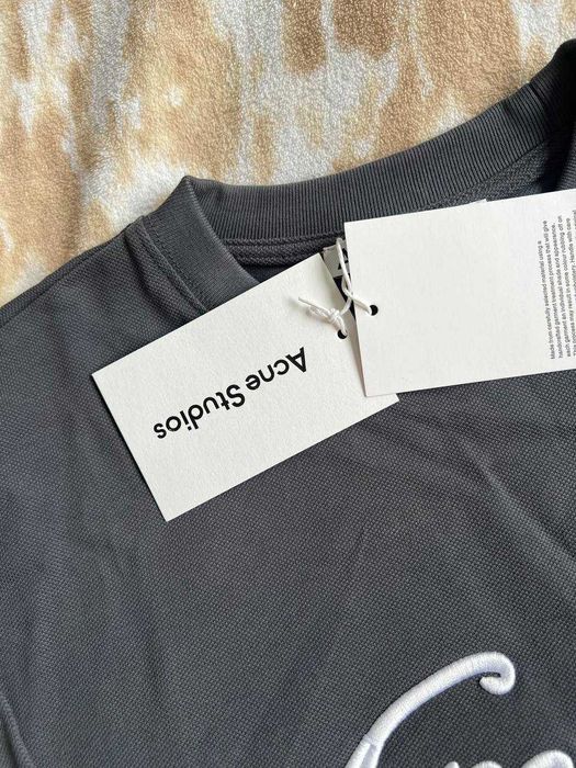 Acne Studios Long Sleeve Logo T-Shirt in Deep Blue L New
