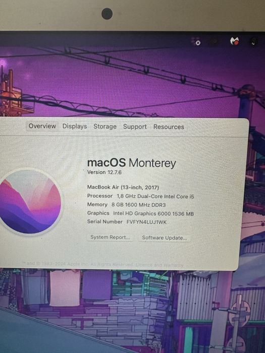 MacBook Air 13" 2017 — робочий стан, батарея оновлена