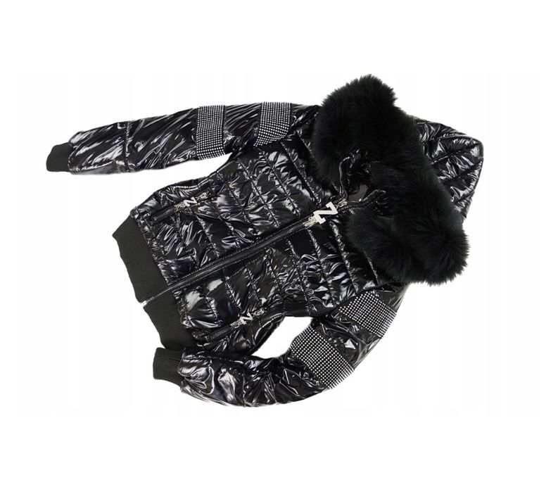 Kurtka zimowa lakierowana elisabetta zanardi puch lis  40 L