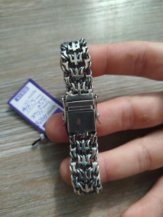 Срібний браслет 55г чоловічий, мужской серебряный браслет 925