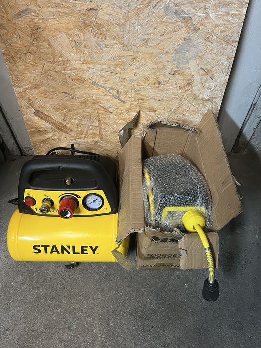 Kompresor bezolejowy stanley + zwijacz