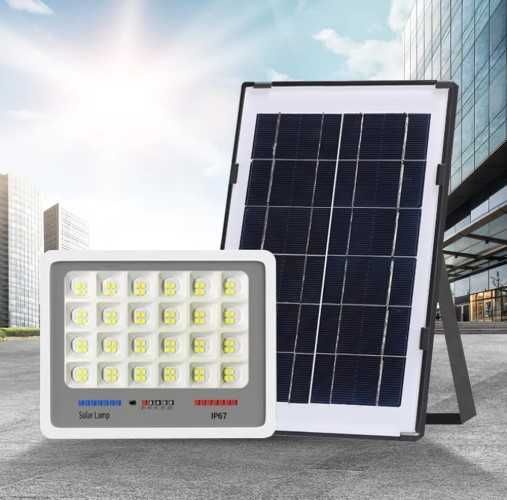 Lampa solarna led ogrodowa naświetlacz czujnik zmierzchu halogen pilot 60w