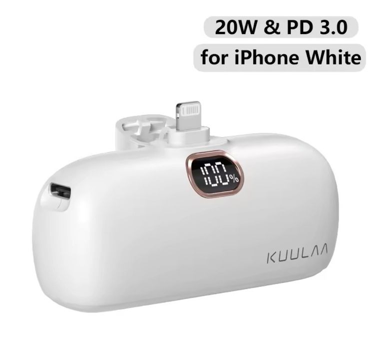 Якісний Power bank міні повербанк  KUULAA 5000mAh для iPhone Lightning