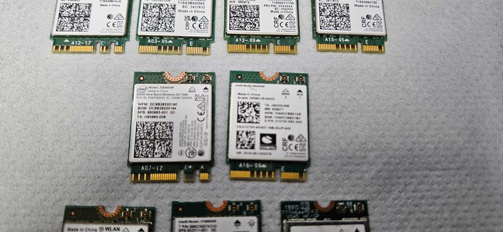 Karty WIFI do laptopów i nie tylko, wszystkie 100% sprawne. Killer 1650, Intel AX201NGW..