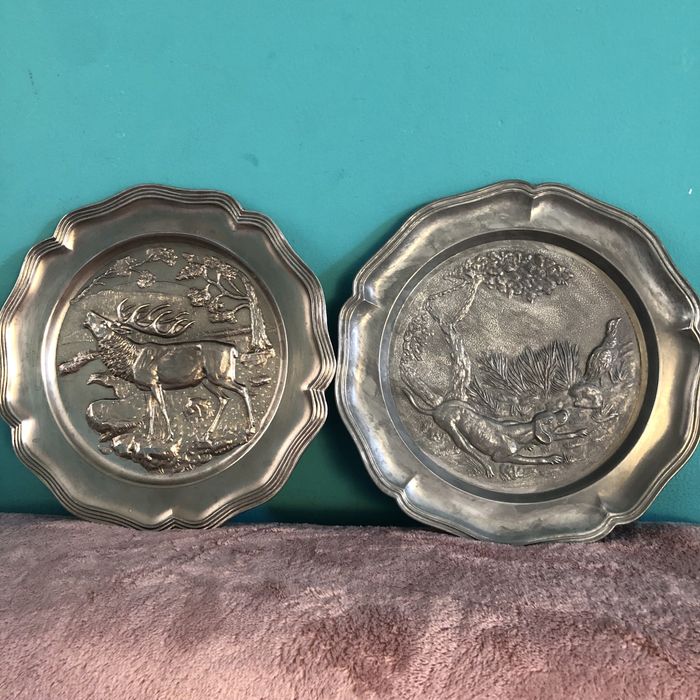 Тарілка олово вінтаж мисливець німеччина
