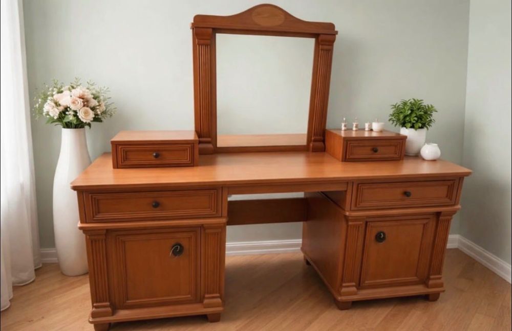 Toaletka z lustrem – drewniana, klasyczna | stan bardzo dobry