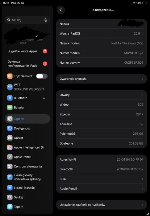 IPad Air M2 265gb