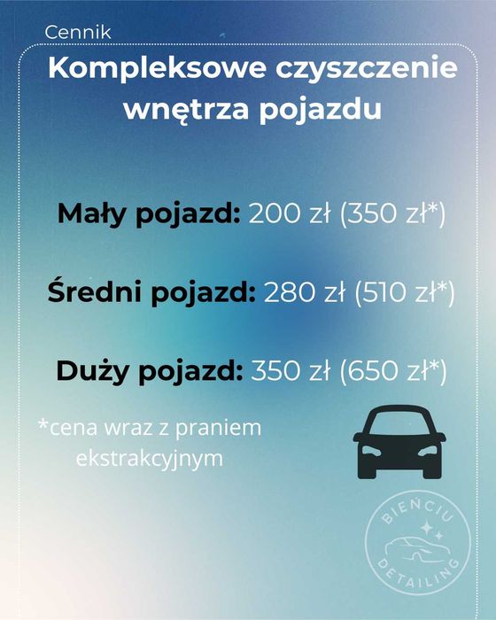 Profesjonalne czyszczenie wnętrza Twojego auta! - dojazd do klienta